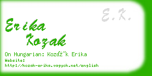 erika kozak business card